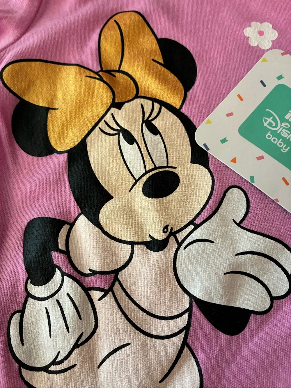 Disney NEW WITH TAGS Baby Minnie Mouse bodysuit, matching footed pants, headband